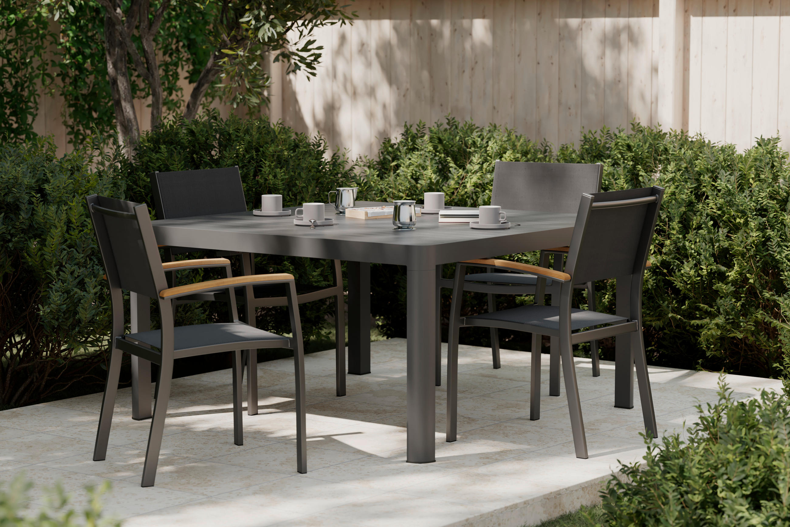 STOL VRTNI     antracit  metal  - antracit, Moderno, metal (142/202/76/142cm) - Ambia Garden