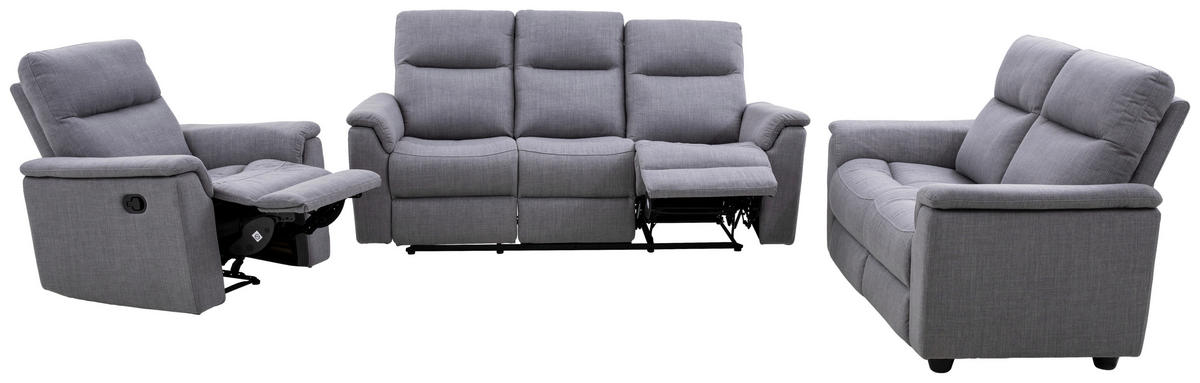 3-SITS SOFFA i mikrofiber grå  - mörkgrå/svart, Klassisk, trä/textil (198/103/97cm) - Chilliano