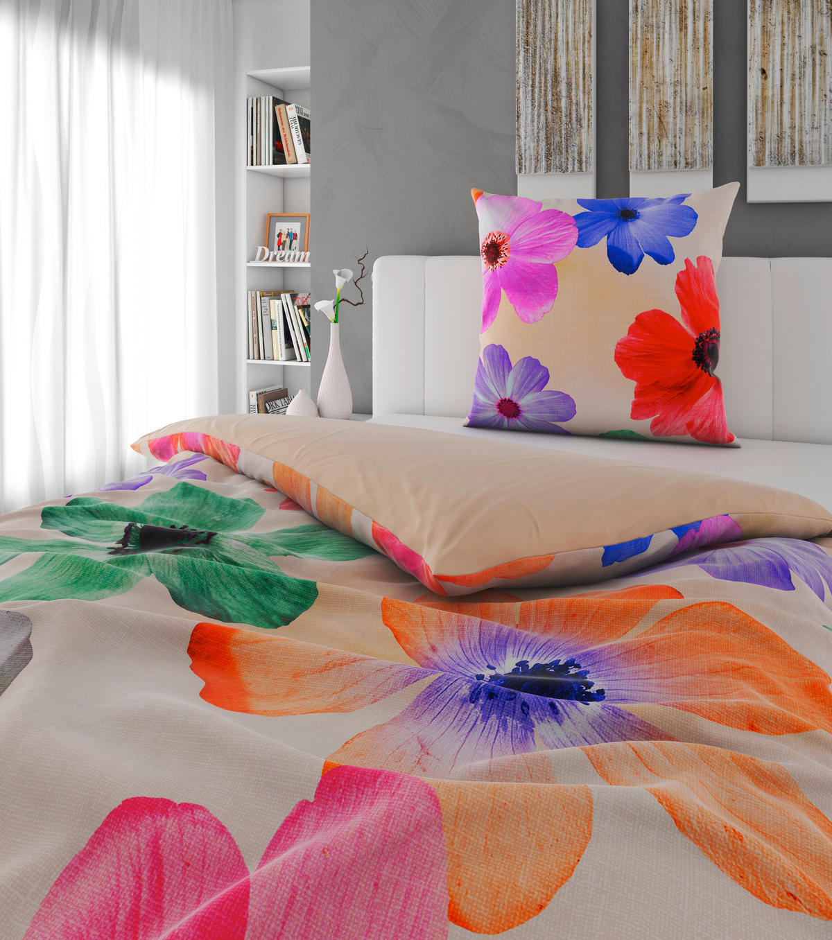 WENDEBETTWÄSCHE Satin 135/200 cm  - Multicolor/Rosa, Natur, Textil (135/200cm) - Esposa