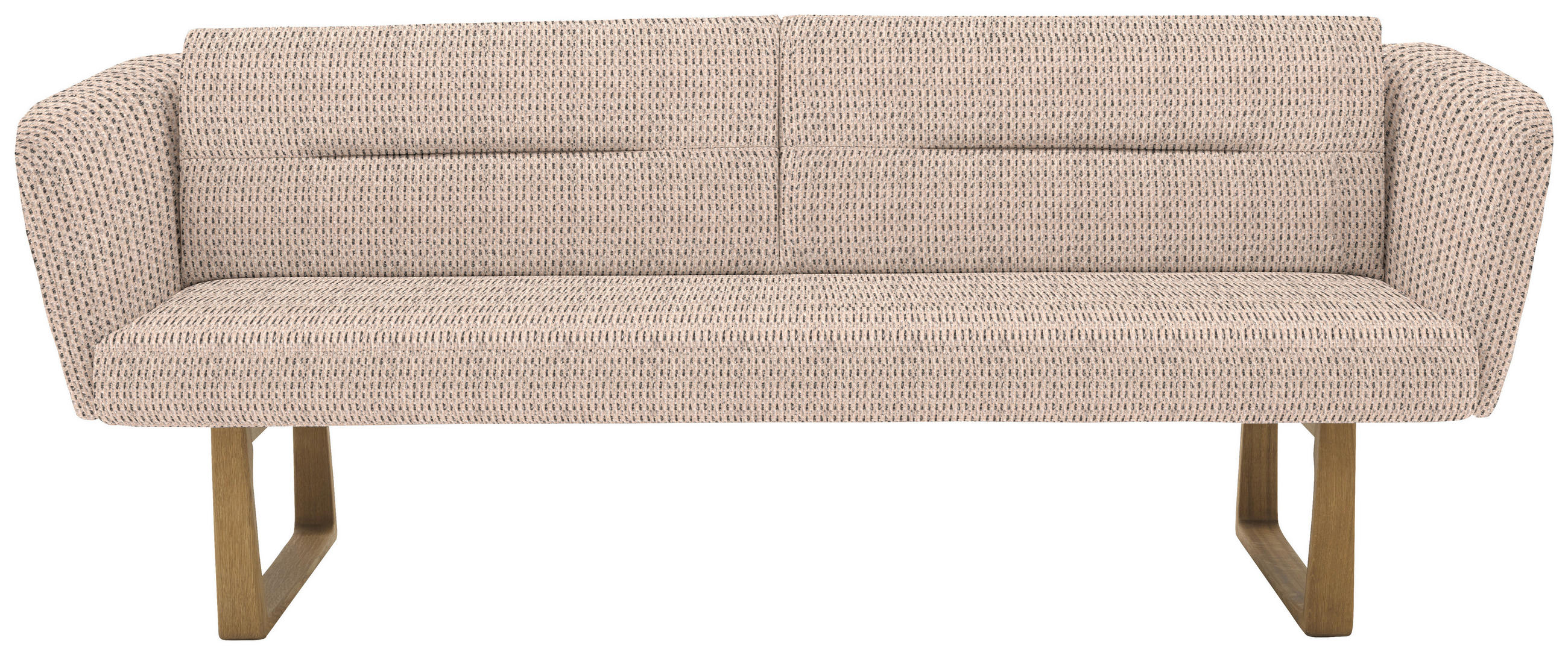 SITZBANK 224/91/69 cm Flachgewebe Greige massiv Holz  - Greige/Eichefarben, Design, Holz/Textil (224/91/69cm) - Valnatura