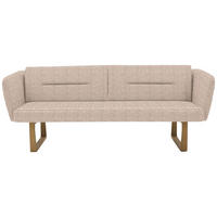 SITZBANK 224/91/69 cm Flachgewebe Greige massiv Holz  - Greige/Eichefarben, Design, Holz/Textil (224/91/69cm) - Valnatura
