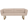 SITZBANK 224/91/69 cm Flachgewebe Greige massiv Holz  - Greige/Eichefarben, Design, Holz/Textil (224/91/69cm) - Valnatura