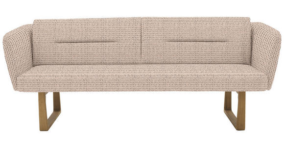 SITZBANK 224/91/69 cm Flachgewebe Greige massiv Holz  - Greige/Eichefarben, Design, Holz/Textil (224/91/69cm) - Valnatura