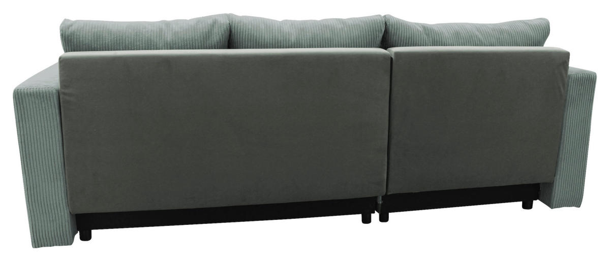 ECKSOFA STELLA in Plüsch Türkis  166/234 cm  - Türkis/Schwarz, Design, Kunststoff/Textil (166/234cm) - MID.YOU