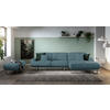 ECKSOFA in Webstoff Blau  304/184 cm  - Blau, Design, Textil/Metall (304/184cm) - Dieter Knoll