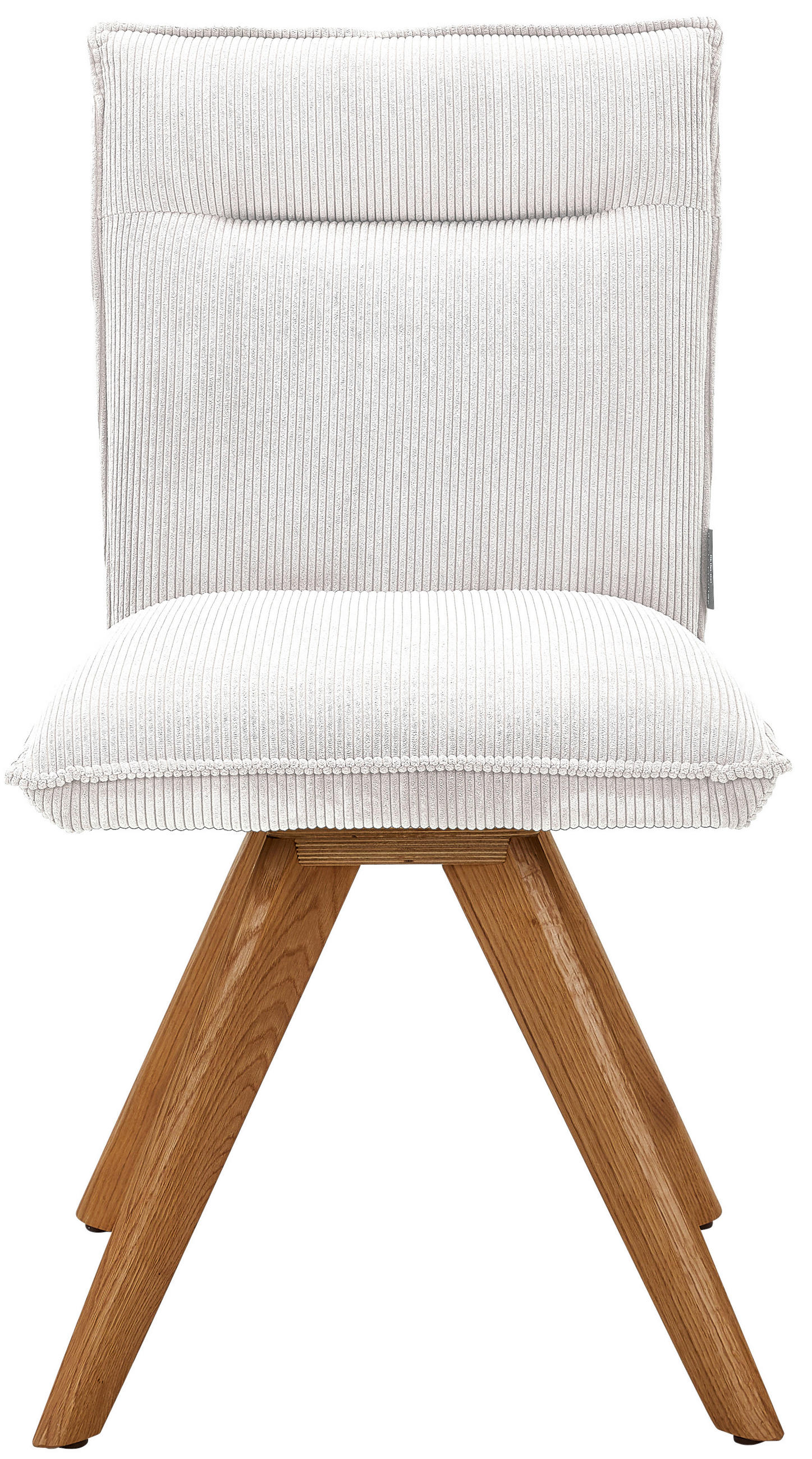 STUHL Feincord Creme Wildeiche massiv  - Wildeiche/Creme, Design, Holz/Textil (47/87/62cm) - Johann Jakob