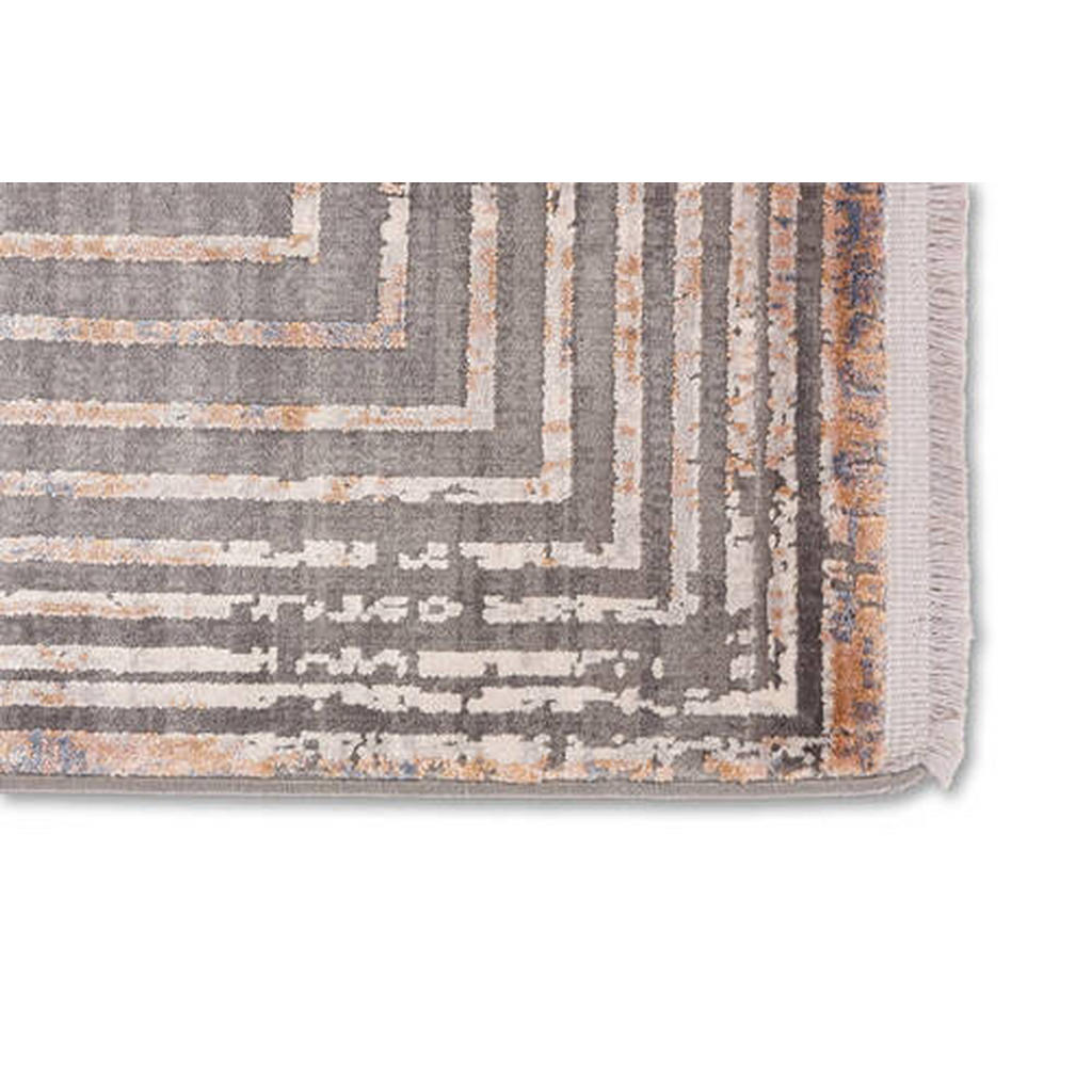 Thumbnail - Novel Webteppich Mirano, Creme, Dunkelgrau, Textil, Struktur, rechteckig, 133x190 cm, pflegeleicht, Teppiche & Böden, Te...