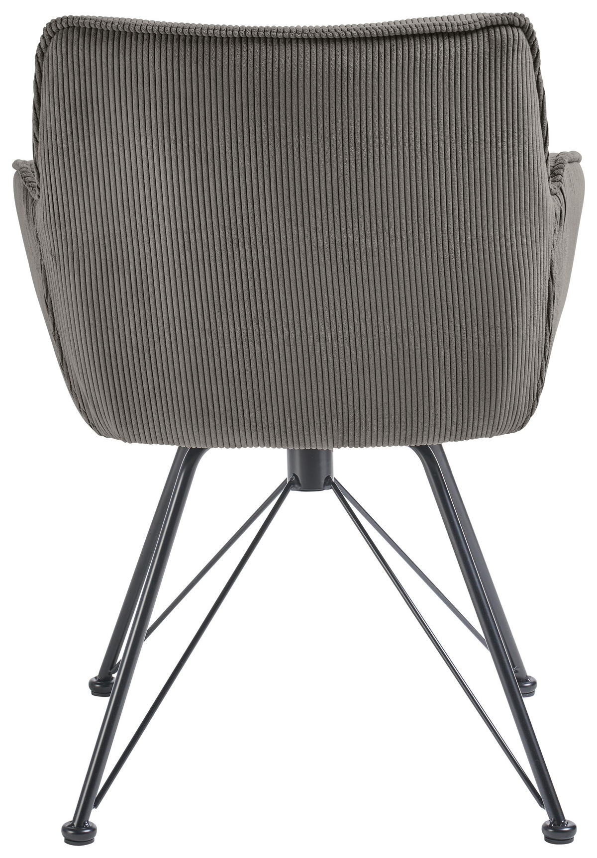 ARMLEHNSTUHL  in Cord  - Schwarz/Grau, Design, Textil/Metall (60/84/65cm) - SetOne by Musterring