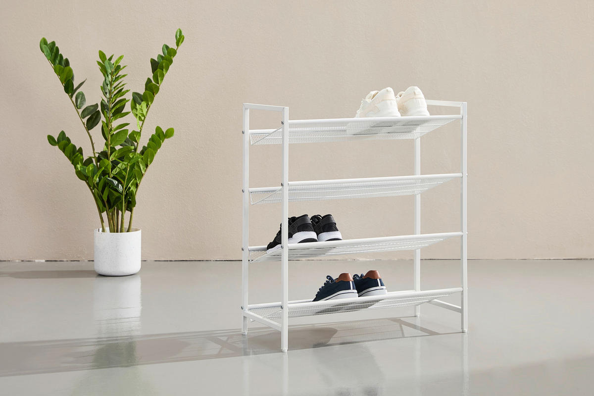 SCHUHREGAL Weiß  - Weiß, Basics, Metall (63/71.5/30cm) - Boxxx