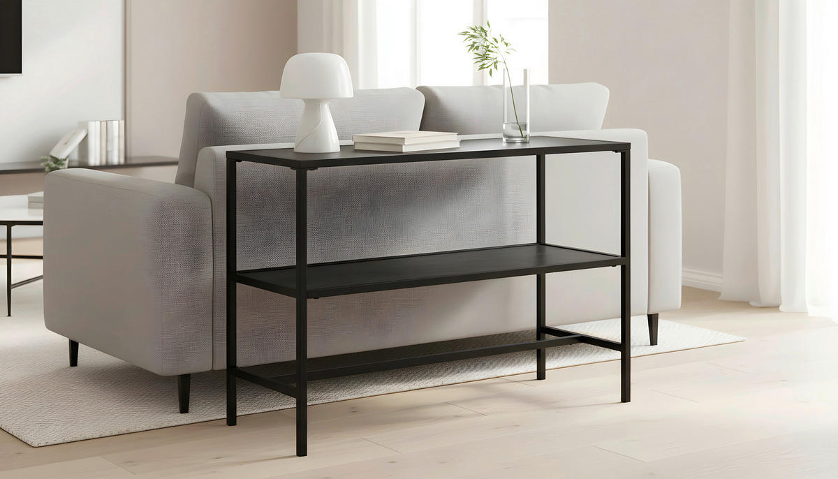 REGAL Grau, Schwarz  - Schwarz/Grau, Trend, Keramik/Metall (80/55/30cm) - Novel