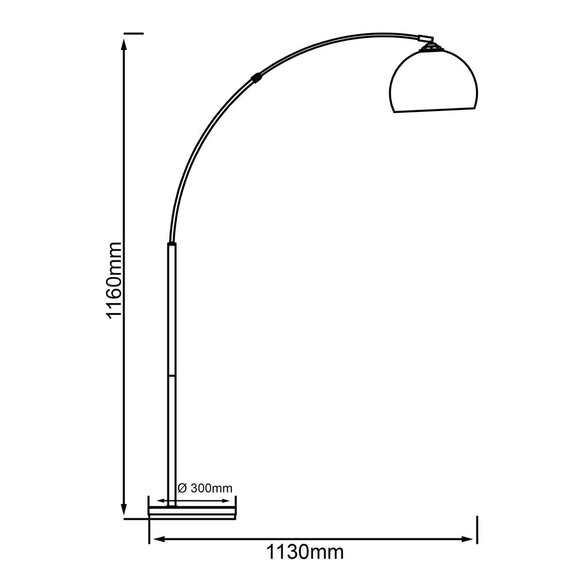 BOGENLEUCHTE    - Chromfarben/Weiß, KONVENTIONELL, Kunststoff/Metall (166/30/122cm) - Brilliant