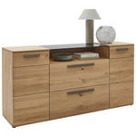 SIDEBOARD Wildeiche  181,9/89,4/45,2 cm  - Wildeiche/Schwarz, Natur, Glas/Holz (181,9/89,4/45,2cm) - Valnatura