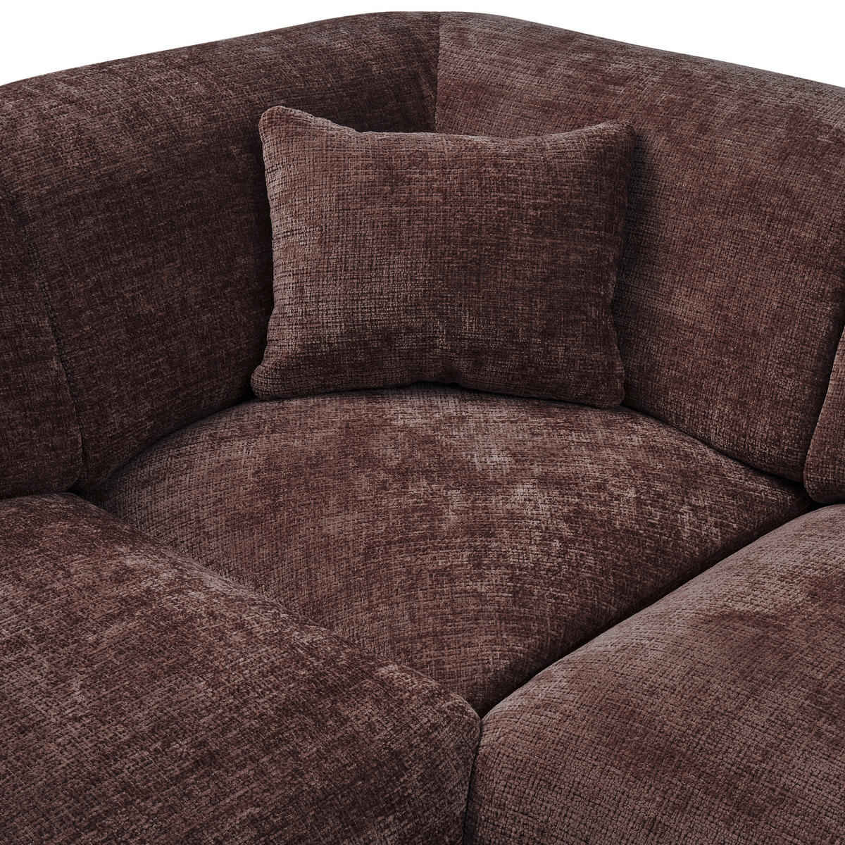 WOHNLANDSCHAFT Braun Chenille  - Schwarz/Braun, Design, Kunststoff/Textil (198/345/174cm) - Livetastic