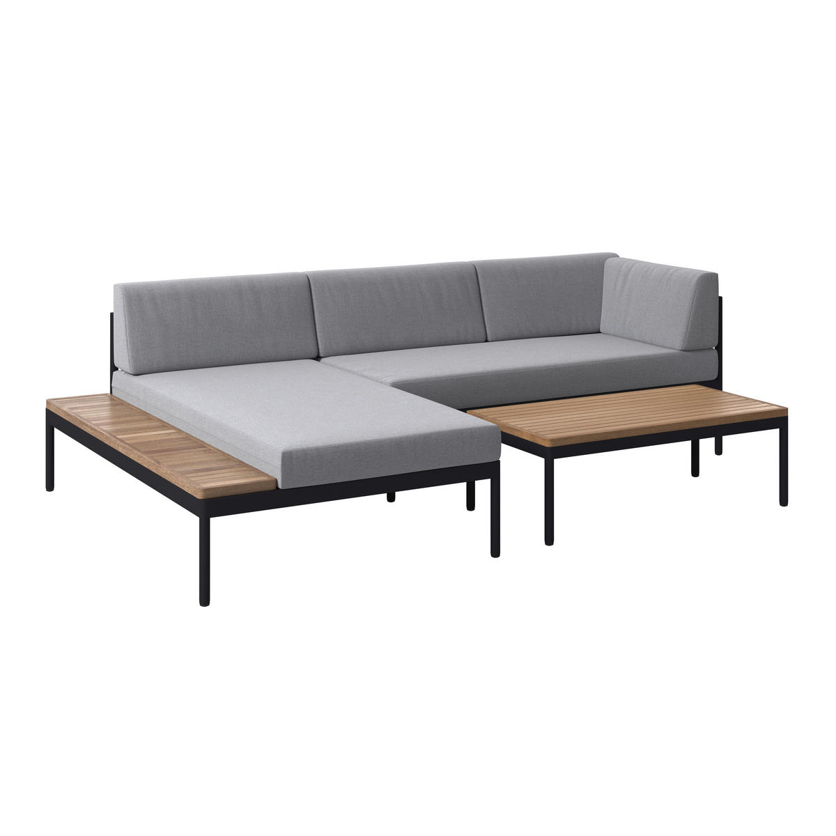 LOUNGE GARNITURA   drvo, metal, tekstil  siva, boje bagrema    - siva/boje bagrema, Moderno, drvo/metal (149/99cm) - Ambia Garden
