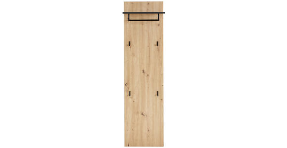 GARDEROBENPANEEL in 40/150/30 cm - Schwarz/Eiche Artisan, Design, Holzwerkstoff (40/150/30cm) - Hom`in