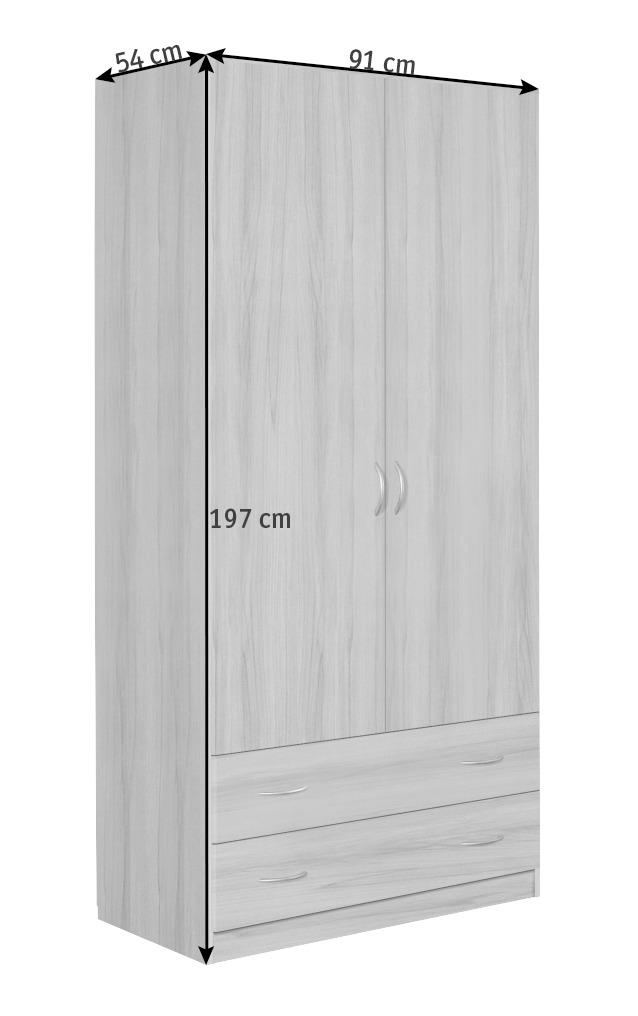DREHTÜRENSCHRANK in Weiss, Sonoma Eiche  - Weiss/Silberfarben, Design, Holzwerkstoff/Metall (91/197/54cm) - Boxxx