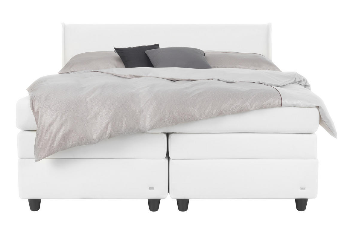 BOXSPRINGBETT 180/200 cm  in Weiß  - Schwarz/Weiß, KONVENTIONELL, Kunststoff/Textil (180/200cm) - RUF Betten