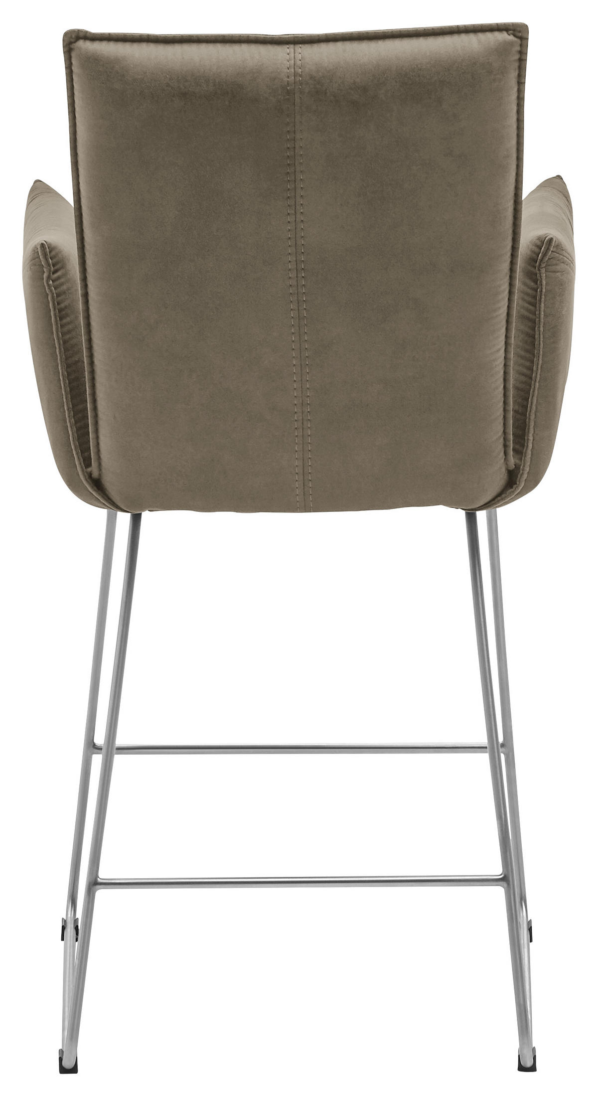 TRESENSESSEL Mikrofaser Graubraun, Edelstahlfarben Edelstahl Gestellauswahl, Stoffauswahl  - Edelstahlfarben/Graubraun, Design, Textil/Metall (56/98/62cm) - Valnatura