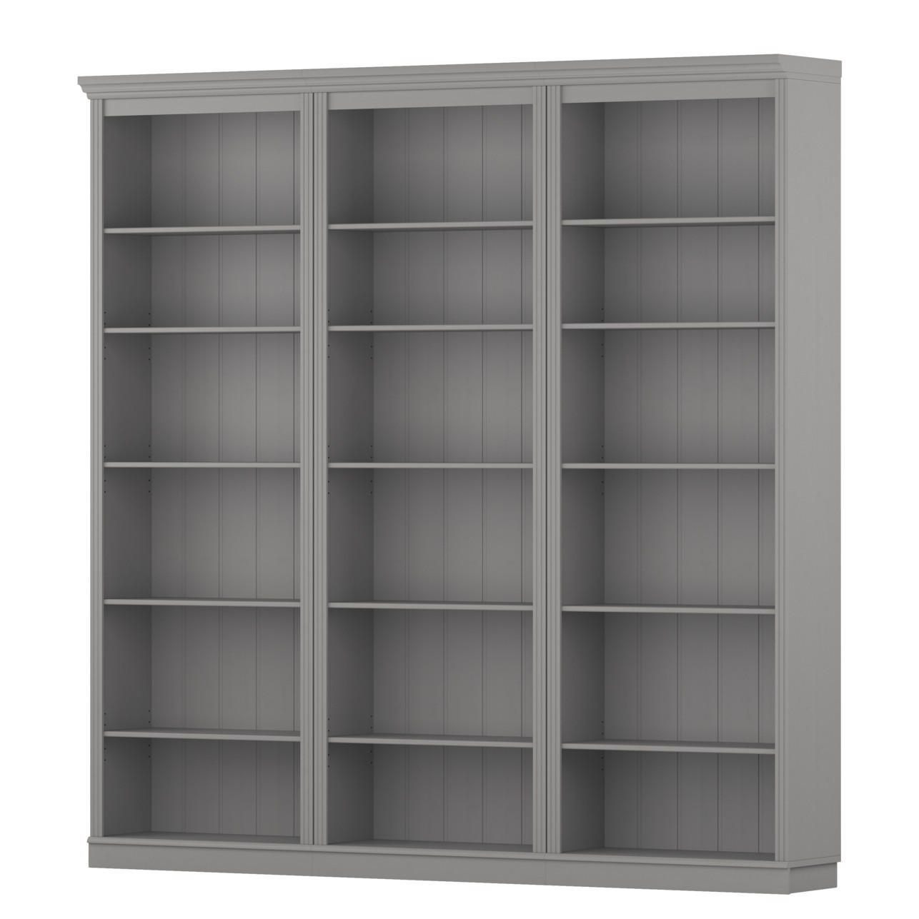 BÜCHERWAND Kiefer massiv Grau  - Grau, Design, Holz (222/223/37cm) - Livetastic