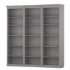 BÜCHERWAND Kiefer massiv Grau  - Grau, Design, Holz (222/223/37cm) - Livetastic