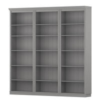 BÜCHERWAND Kiefer massiv Grau  - Grau, Design, Holz (222/223/37cm) - Livetastic
