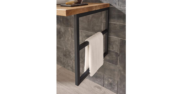 WASCHBECKENUNTERSCHRANK 90/45/47 cm  - Eichefarben/Schwarz, Natur, Holz/Metall (90/45/47cm) - Linea Natura