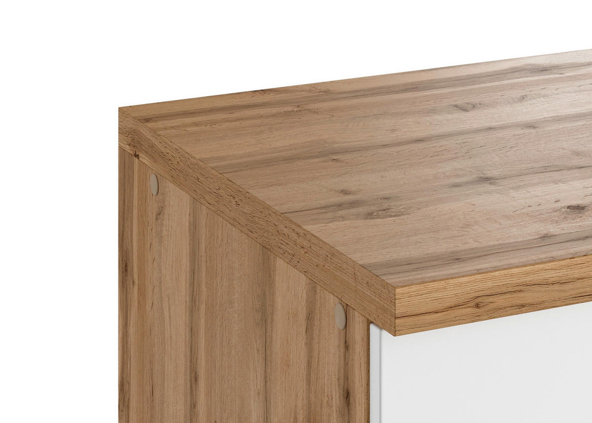 HERDUMBAUSCHRANK 60/86/60 cm  in Weiß, Eiche Wotan  - Eiche Wotan/Weiß, LIFESTYLE, Holzwerkstoff (60/86/60cm) - Held