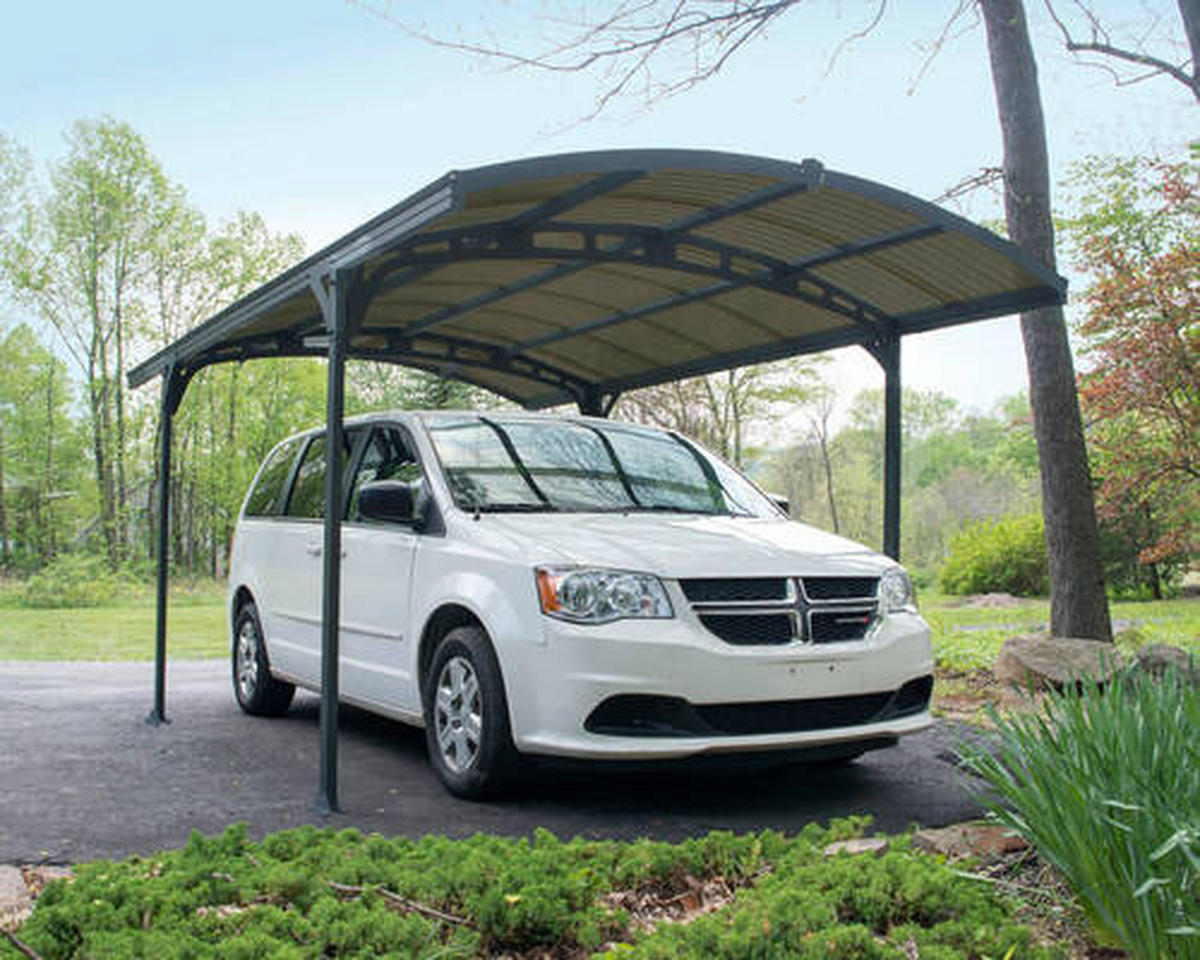 CARPORT 288/242/495 cm Aluminium  - Anthrazit/Bronzefarben, Basics, Kunststoff/Metall (288/242/495cm) - Ambia Garden