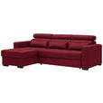 ECKSOFA in Webstoff Rot  - Rot/Schwarz, Design, Kunststoff/Textil (179/240cm) - Carryhome