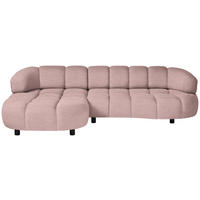 ECKSOFA  in Cord, Velours Rosa  183/284 cm  - Schwarz/Rosa, Design, Holz/Textil (183/284cm) - Welnova