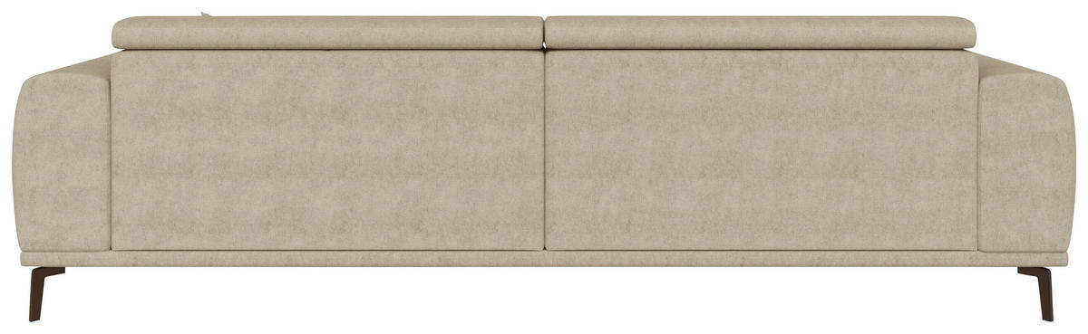 BIGSOFA Webstoff Beige  - Beige/Schwarz, KONVENTIONELL, Textil/Metall (280/80/110cm) - Carryhome