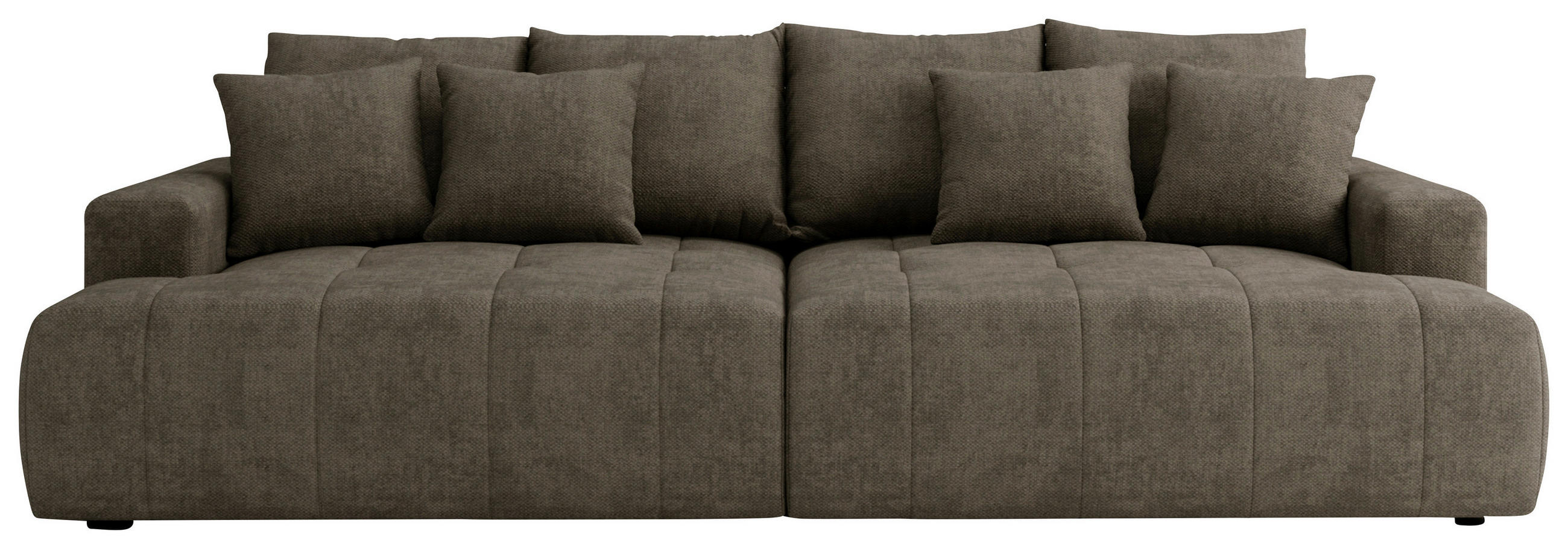 BIGSOFA ADELE Chenille Dunkelbraun  - Dunkelbraun/Schwarz, Design, Kunststoff/Textil (270/85/136cm) - Livetastic
