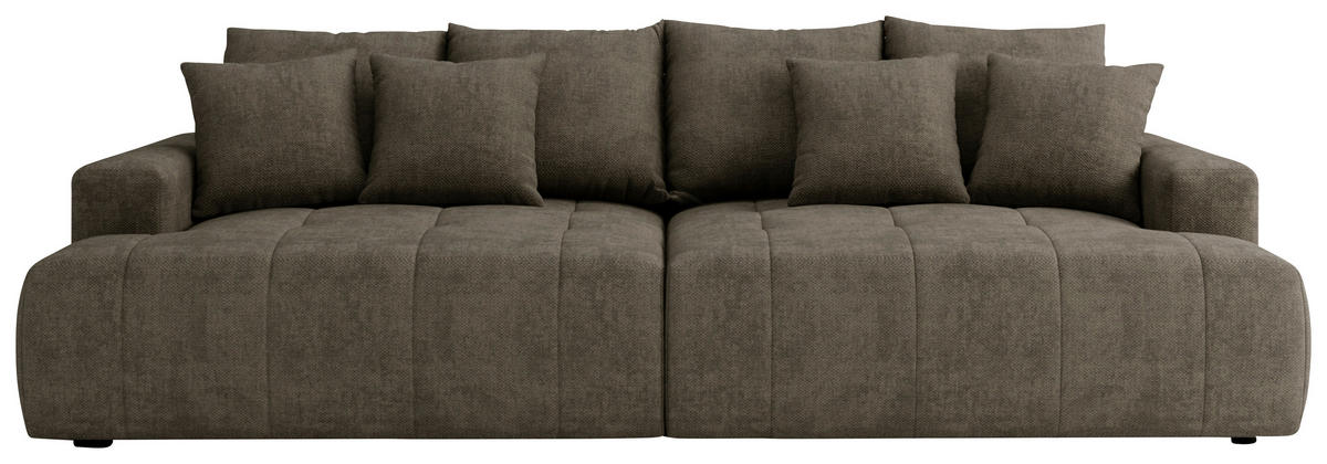 BIGSOFA ADELE in Chenille Dunkelbraun  - Dunkelbraun/Schwarz, Design, Kunststoff/Textil (270/85/136cm) - Livetastic
