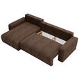 ECKSOFA in Cord Braun  - Schwarz/Braun, MODERN, Kunststoff/Textil (150/245cm) - Carryhome