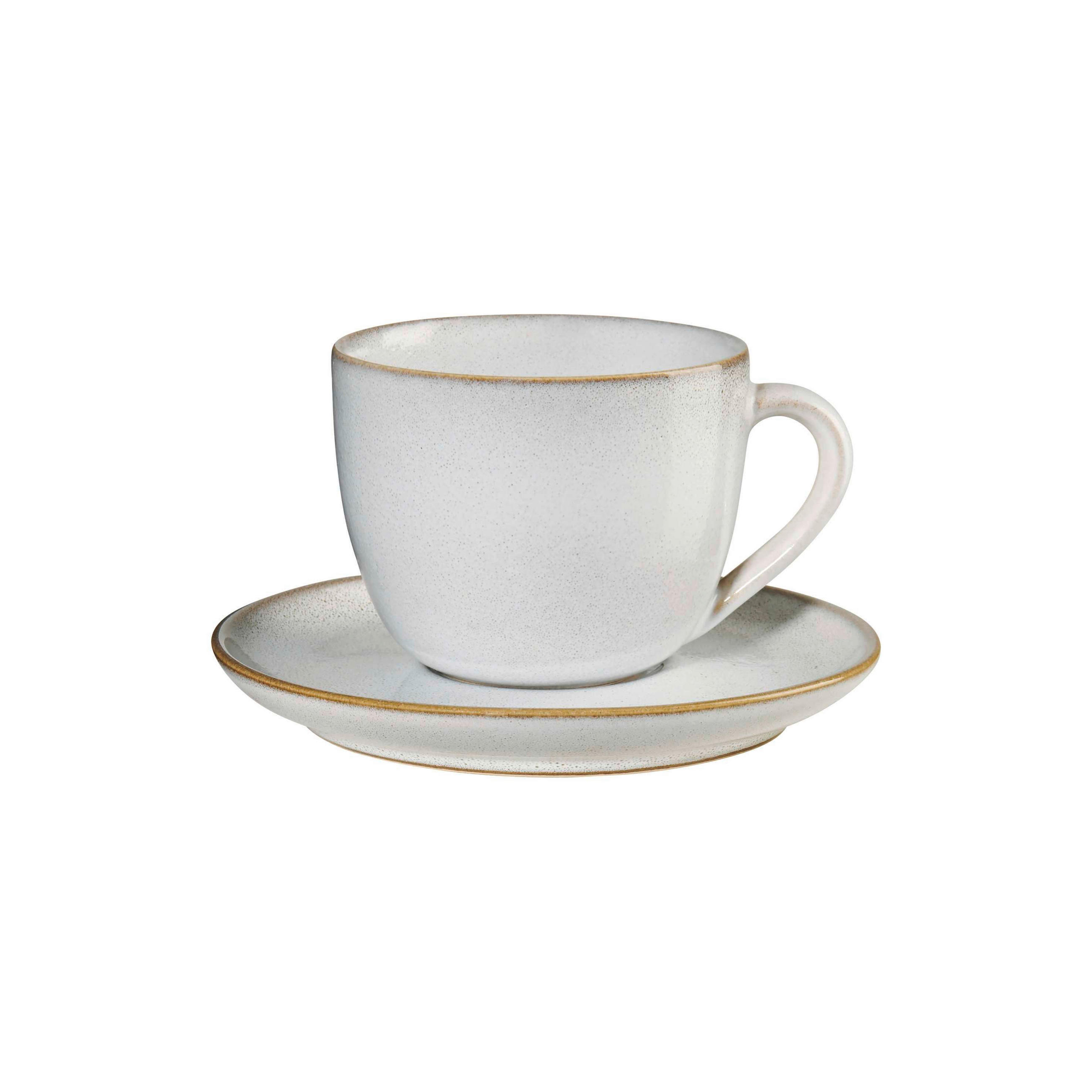 CAPPUCCINOTASSE MIT UNTERTASSE - Beige, Design, Keramik (9/7,5cm) - ASA
