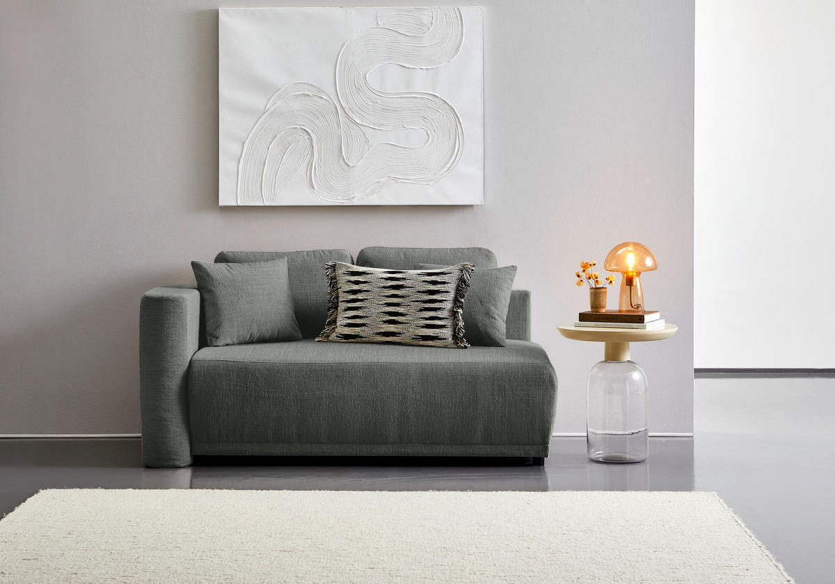 CHAISELONGUE in Chenille Anthrazit  - Anthrazit/Schwarz, Konventionell, Kunststoff/Textil (93/73/171cm) - MID.YOU