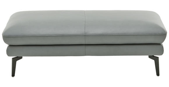 3-SITZER-SOFA in Echtleder Grau  - Schwarz/Grau, Design, Leder/Metall (222/86/104cm) - Dieter Knoll