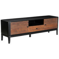 TV-BÄNK  i 160/50/40 cm  - brun/svart, Design, metall/trä (160/50/40cm) - Ambia Home