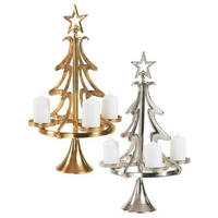 ADVENTSKERZENHALTER  - Goldfarben, LIFESTYLE, Metall (33,5/55/33,5cm) - X-Mas