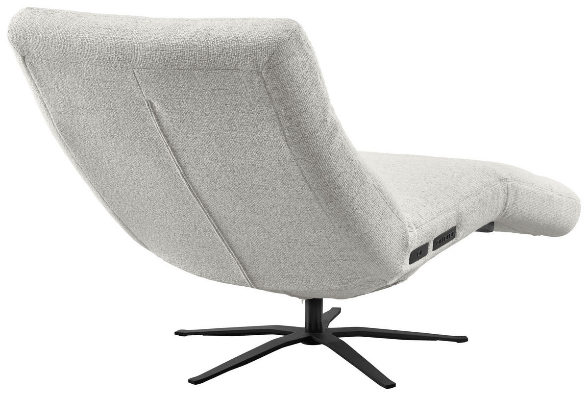 RELAXLIEGE inkl. Akku Flachgewebe Beige  - Beige/Schwarz, MODERN, Textil/Metall (82/53-115/156-206cm) - Pure Home Comfort