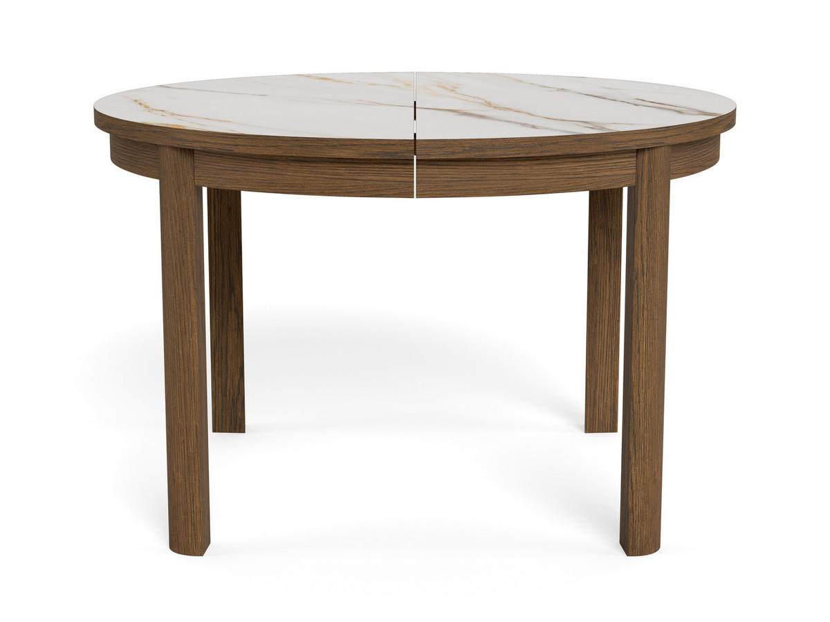 ESSTISCH in Keramik, Holzwerkstoff 120/120/75 cm  - Beige/Braun, MODERN, Keramik/Holzwerkstoff (120/120/75cm) - MID.YOU