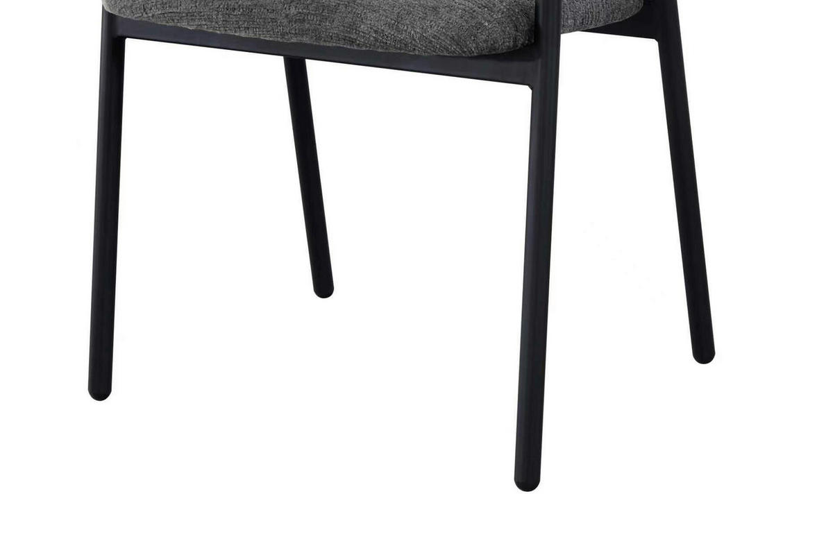 ARMLEHNSTUHL  inklusive Armlehnen Struktur  Grau, Schwarz  - Schwarz/Grau, MODERN, Holz/Textil (53/80/55cm) - Livetastic