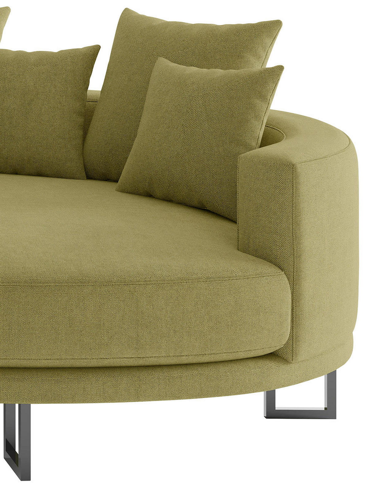 BIGSOFA in Webstoff Olivgrün  - Schwarz/Olivgrün, Design, Textil/Metall (283/150cm) - Livetastic