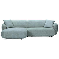 ECKSOFA  in Flachgewebe Mintgrün Zierkissen, Rücken echt, Sitztiefenverstellung  162/275 cm  - Schwarz/Mintgrün, MODERN, Kunststoff/Textil (162/275cm) - Carryhome