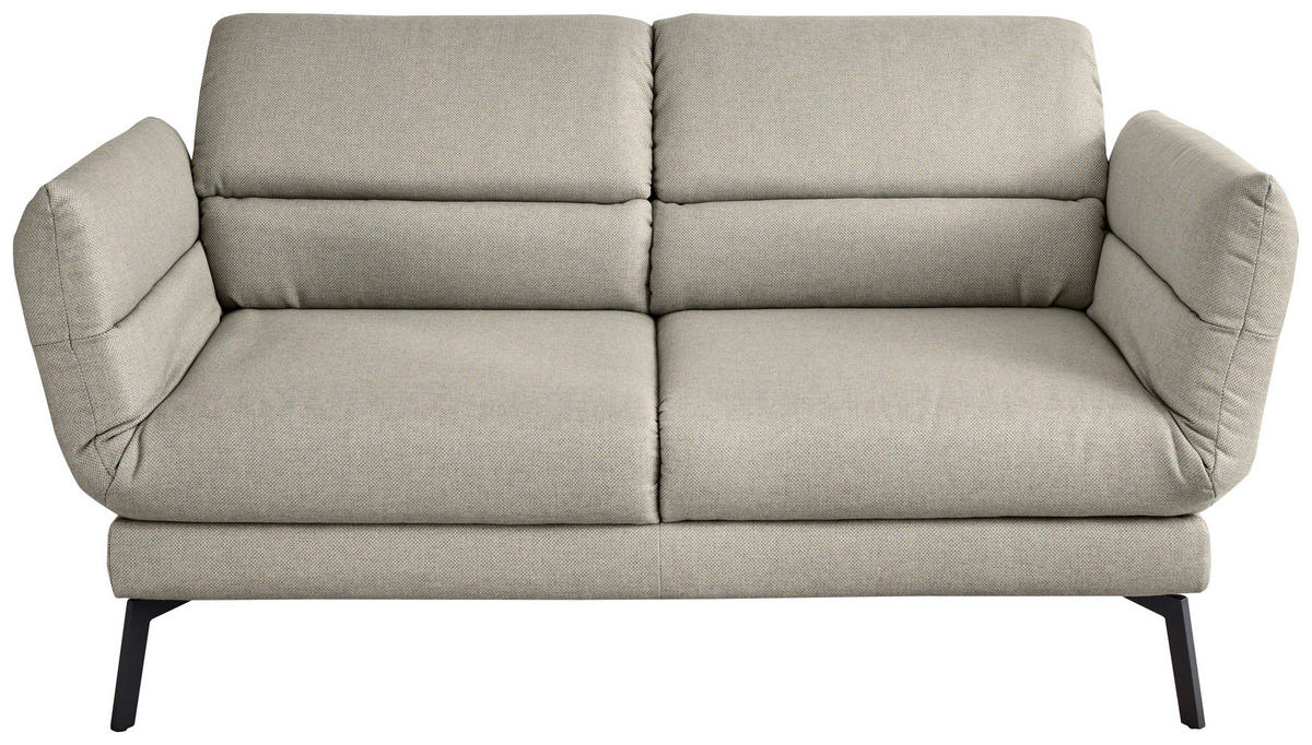 2-SITZER-SOFA Flachgewebe Sandfarben  - Sandfarben/Schwarz, Design, Textil/Metall (178-226/83-113/96-177cm) - Dieter Knoll