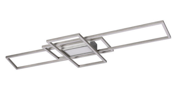 LED-DECKENLEUCHTE 105/42/6,5 cm   - Nickelfarben, Design, Metall (105/42/6,5cm) - Novel