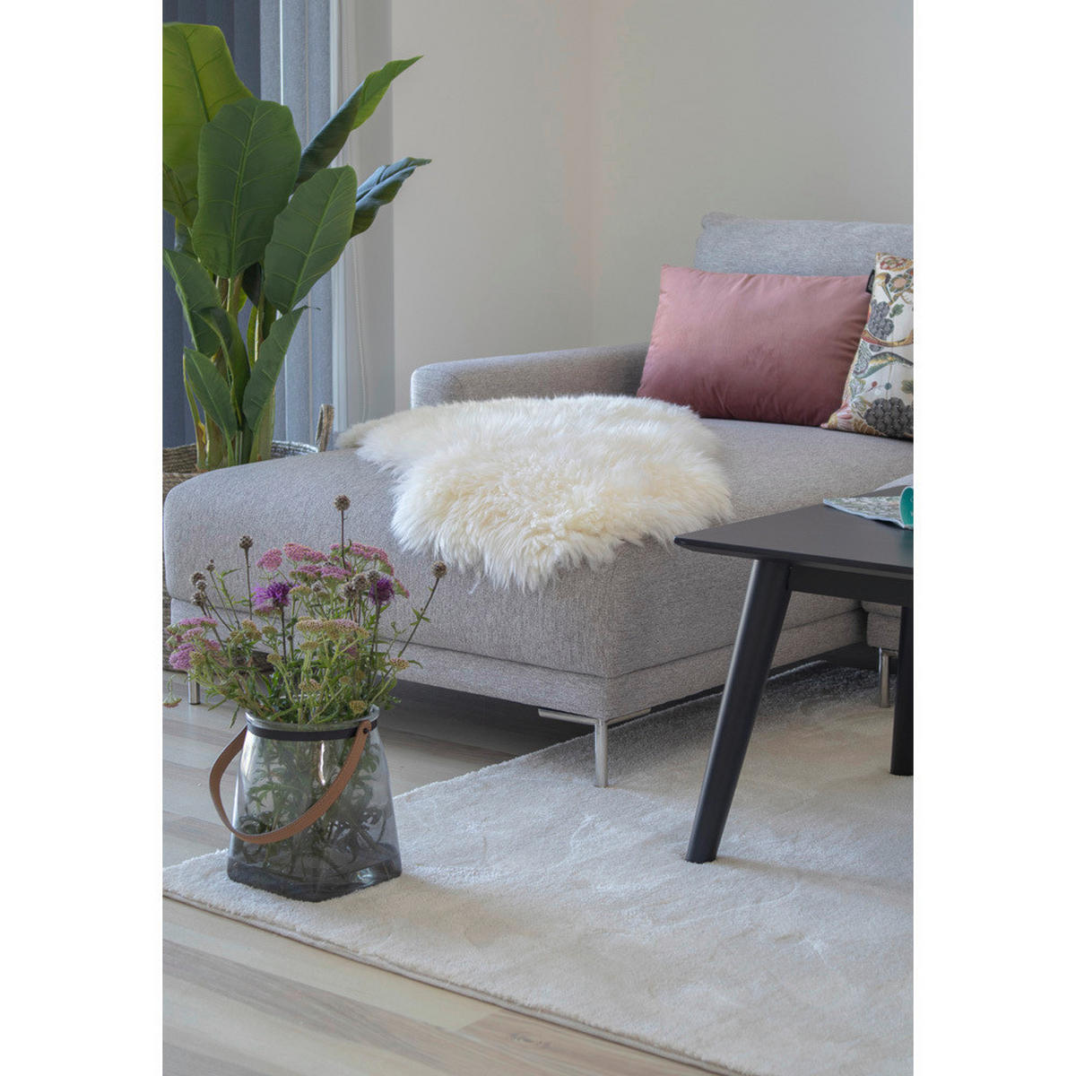 FELLTEPPICH 50/85 cm  - Weiß, Trend, Leder (50/85cm)