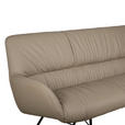 SITZBANK 201,5/87/67,5 cm Echtleder Schwarz, Taupe  - Taupe/Schwarz, Design, Leder/Metall (201,5/87/67,5cm) - Dieter Knoll