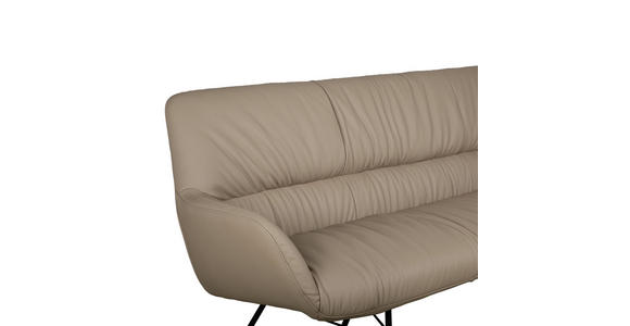 SITZBANK 201,5/87/67,5 cm Echtleder Schwarz, Taupe  - Taupe/Schwarz, Design, Leder/Metall (201,5/87/67,5cm) - Dieter Knoll