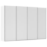 SCHWEBETÜRENSCHRANK 322/236/68 cm 4-türig Weiß, Weiß Hochglanz  - Weiß Hochglanz/Alufarben, Basics, Holzwerkstoff/Metall (322/236/68cm) - Novel